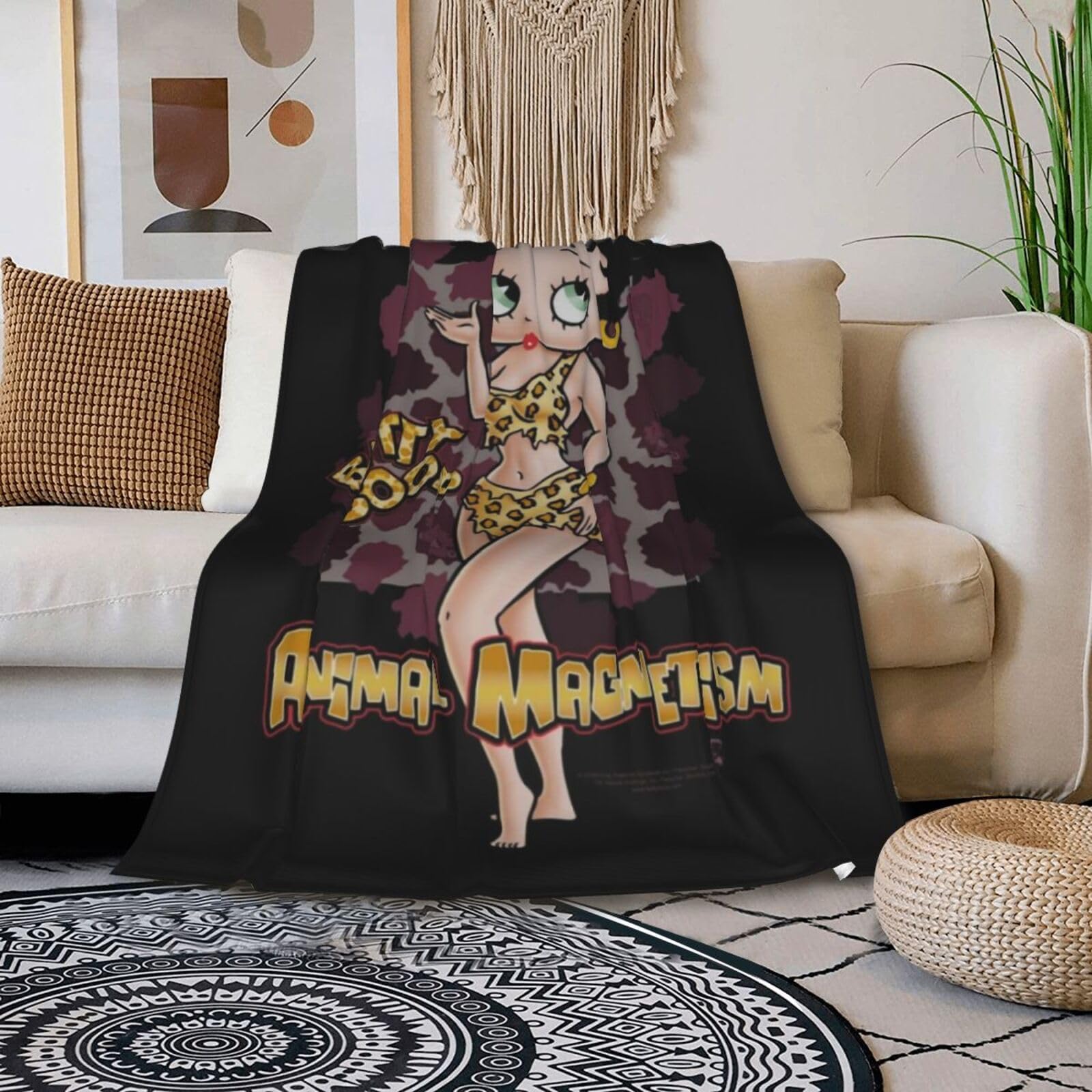 Amazon｜ベティちゃん ヒョウ柄 毛布 ブランケット 布団 掛け毛布