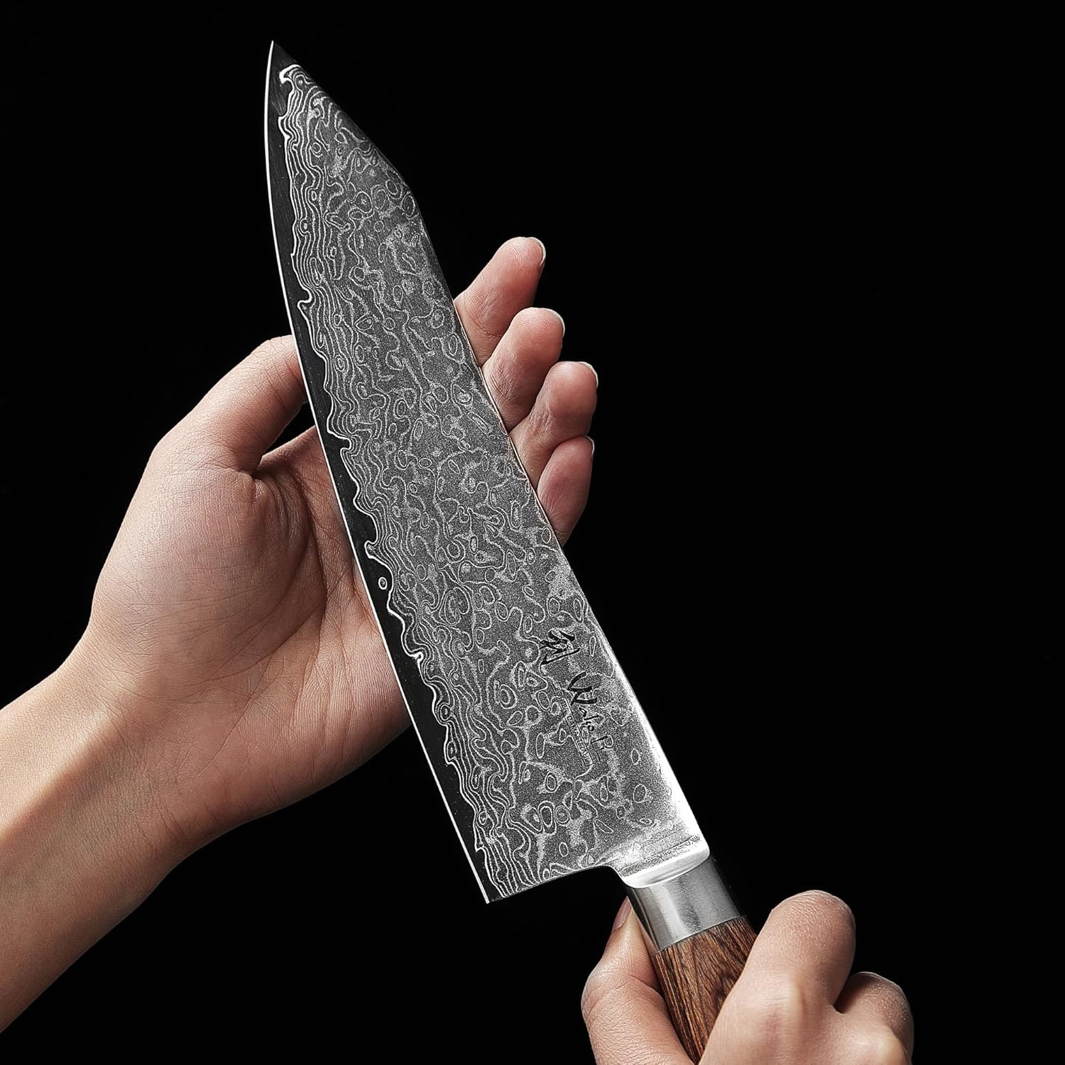 Wakoli EDIB Pro Premium Kiritsuke Chef's Knife – Japanese-Style Kitchen Knife | 8-Inch Blade Made of 67-Layer Genuine Damascus Steel with Pakkawood Handle | Sharp, Durable, Professional Cooking Tool