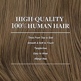 GOO GOO Clip in Hair Extensions Real Human Hair, Remy Human Hair Extensions Clip ins for Women, Natural Human Hair, 18inch 150g 9Pcs, 5 Light Ash Brown