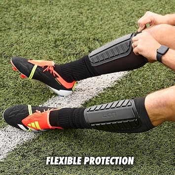 Football Sleeve Style Shin Pads/Guards - Flexible Comfort & Protection - For Kids & Adults
