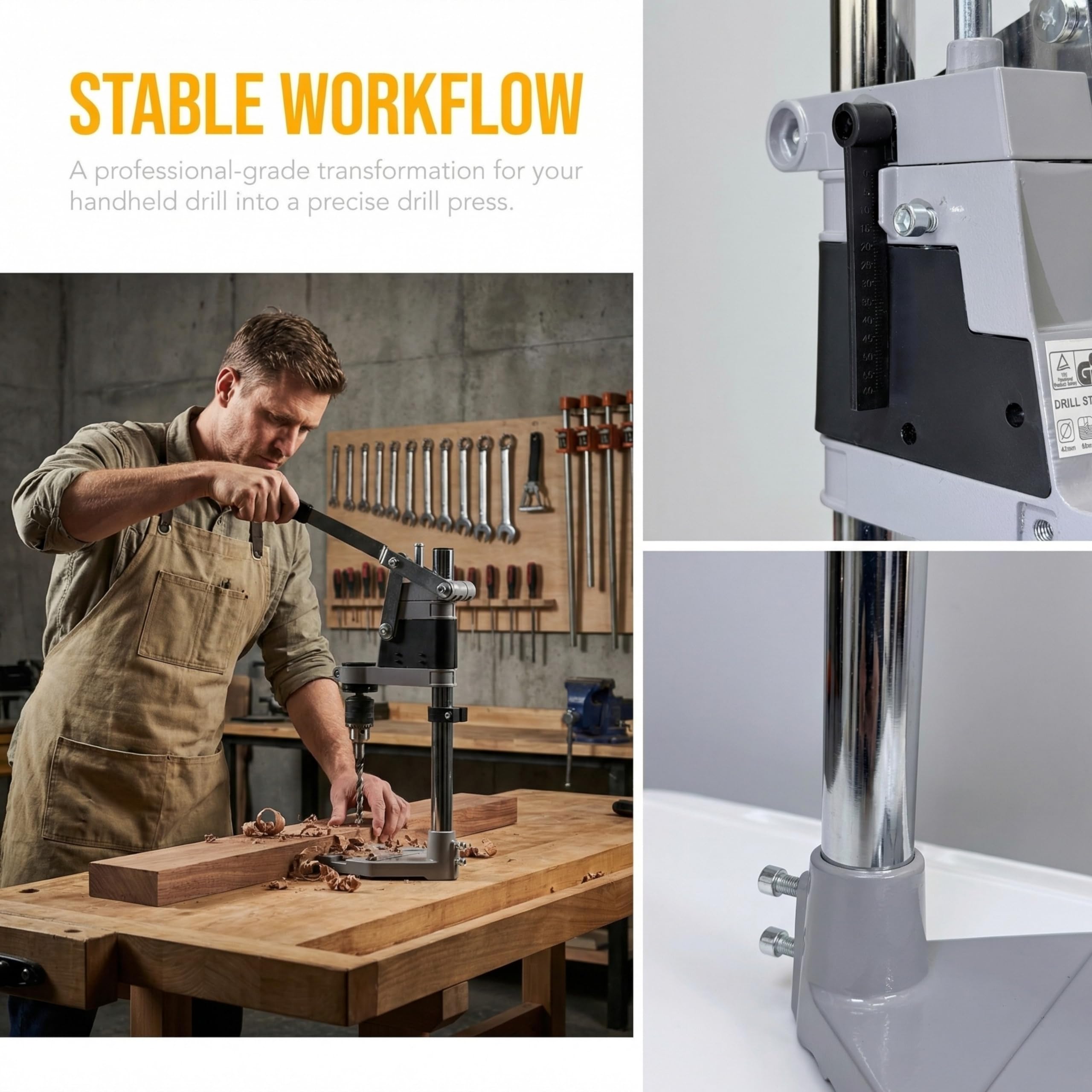 Hand Drill Press Stand - Workbench DIY Woodworking -3 Hand Drill Press Stand - Workbench DIY Woodworking -3