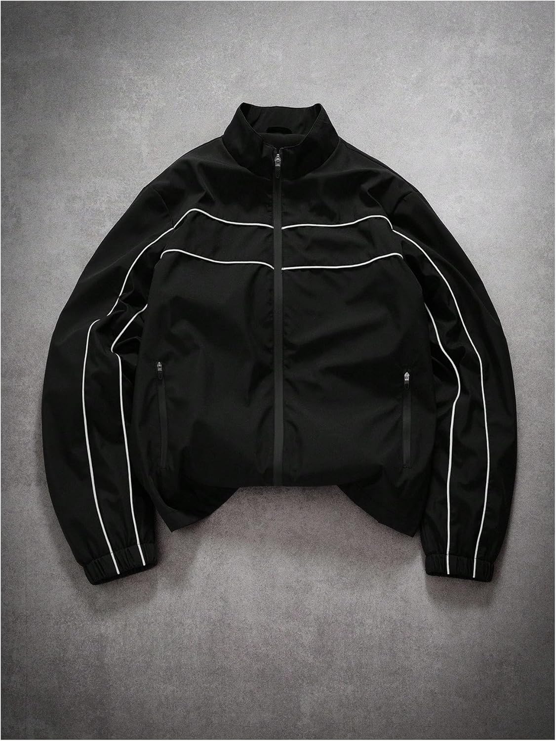 SOLY HUX Men's Lightweight Jackets Zip Up Mock Neck Long Sleeve Windbreaker Jacket Casual Fall Clothes