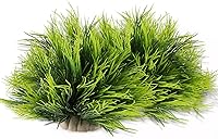2 Pack FdcLixuvol Artificial Aquarium Plants - Realistic Green Plastic Fish Tank Decor with Sturdy Base, 15x15x9cm Low-Maintenance