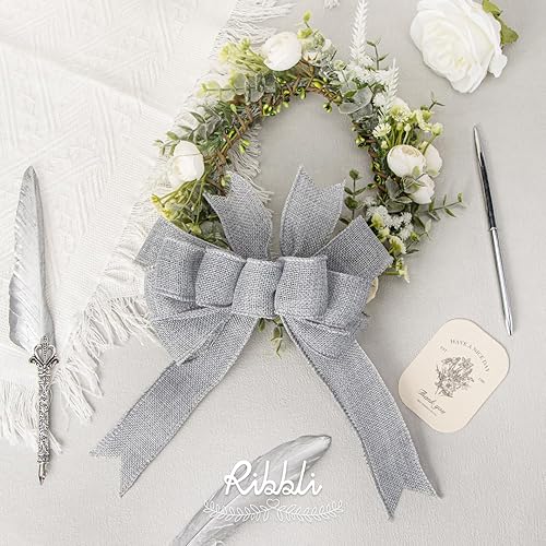 Miniatura 3 de Ribbli Arpillera con alambre de arpillera, 1-12 pulgadas x 10 yardas, plata