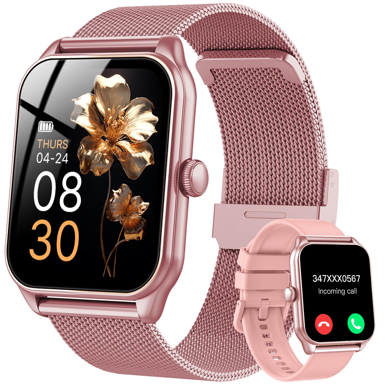 Smartwatch Donna, 1,83" HD Orologio Smartwatch Donna con Chiamate Bluetooth, 120+ Modalità Sport, Monitoraggio Salute 24/7, Impermeabile IP68, Fitness Tracker Compatibile con Android e iOS, Rosa pink