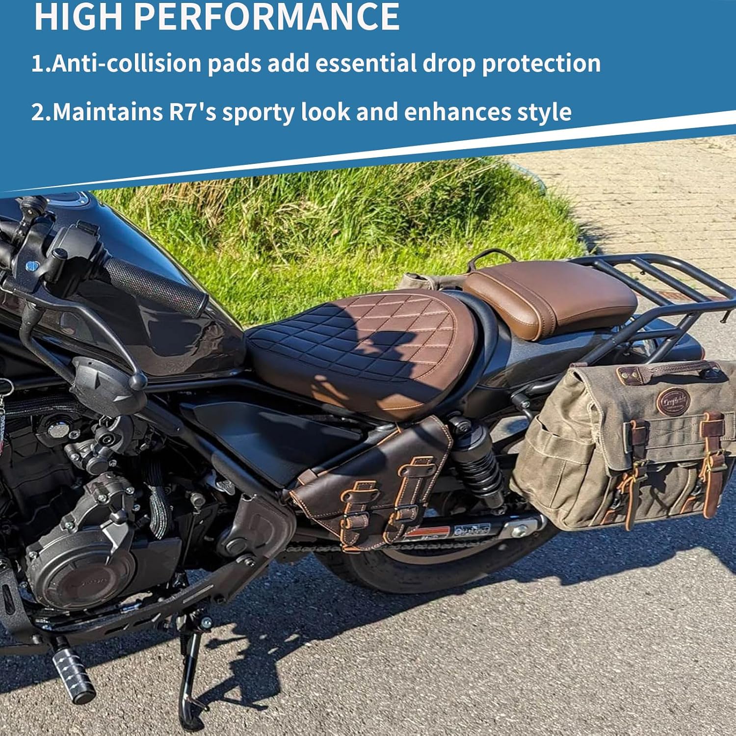 Motorcycle Rear Rack Tail Rack Luggage Rack Rear Top Case Carrier Steel Rear Fender Rack Compatible for Ho&n&da CMX Rebel 300/500 Accessories 2017-2025