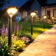 ELECLINK Solar Pathway Lights Outdoor with Motion Sensor, 6 Pack Security Solar Garden Lights, 400LM Bright LEDs, Upgraded Glass Panel, 3 Modes Waterproof Path Lights for Yard Patio Walkway Driveway