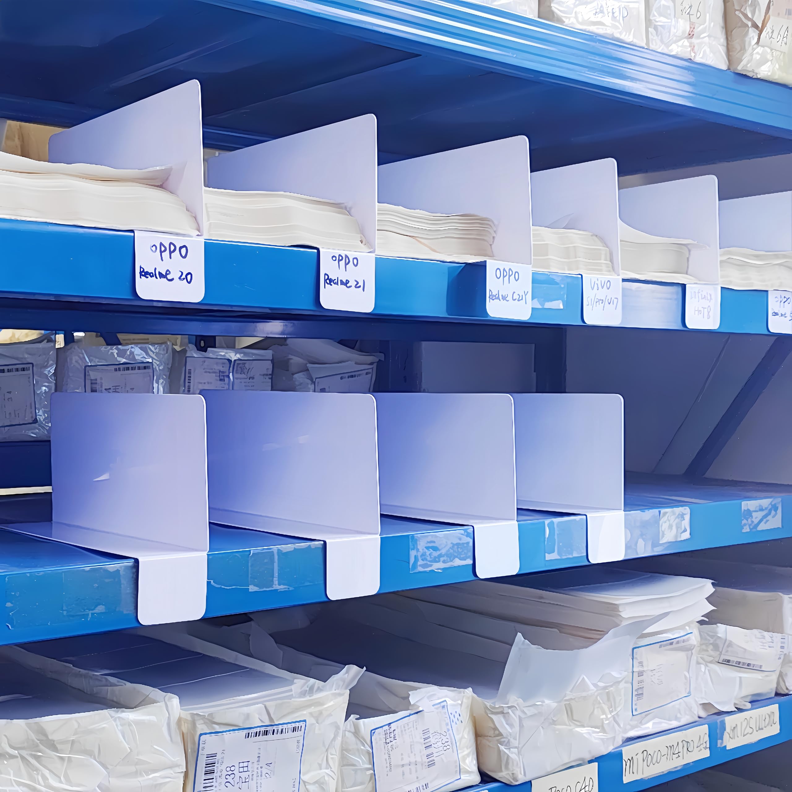 50 pezzi 9,8" * 4,7" divisori per ripiani regolabili per armadio, organizer per borse bianche per armadio, separatori per borse in PVC, organizer per libri, separatori per camera da letto, ufficio