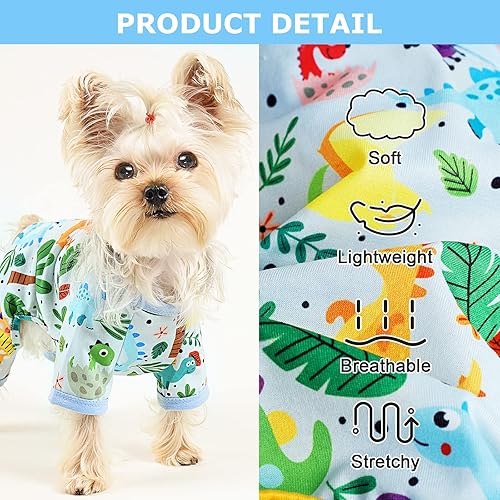 Miniatura 2 de Pijamas para perros de primavera y verano, ropa para perros pequeños, hembra, niño, ropa suave y elástica para cachorros, mameluco para perros,