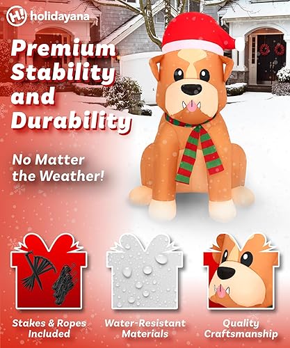 Vista 46 de Holidayana Christmas Inflatables Large 4.5ft Tall Merry Christmas Santa Hat - Inflatable Outdoor Decorations Blow Up X-mas Decorations for Yard