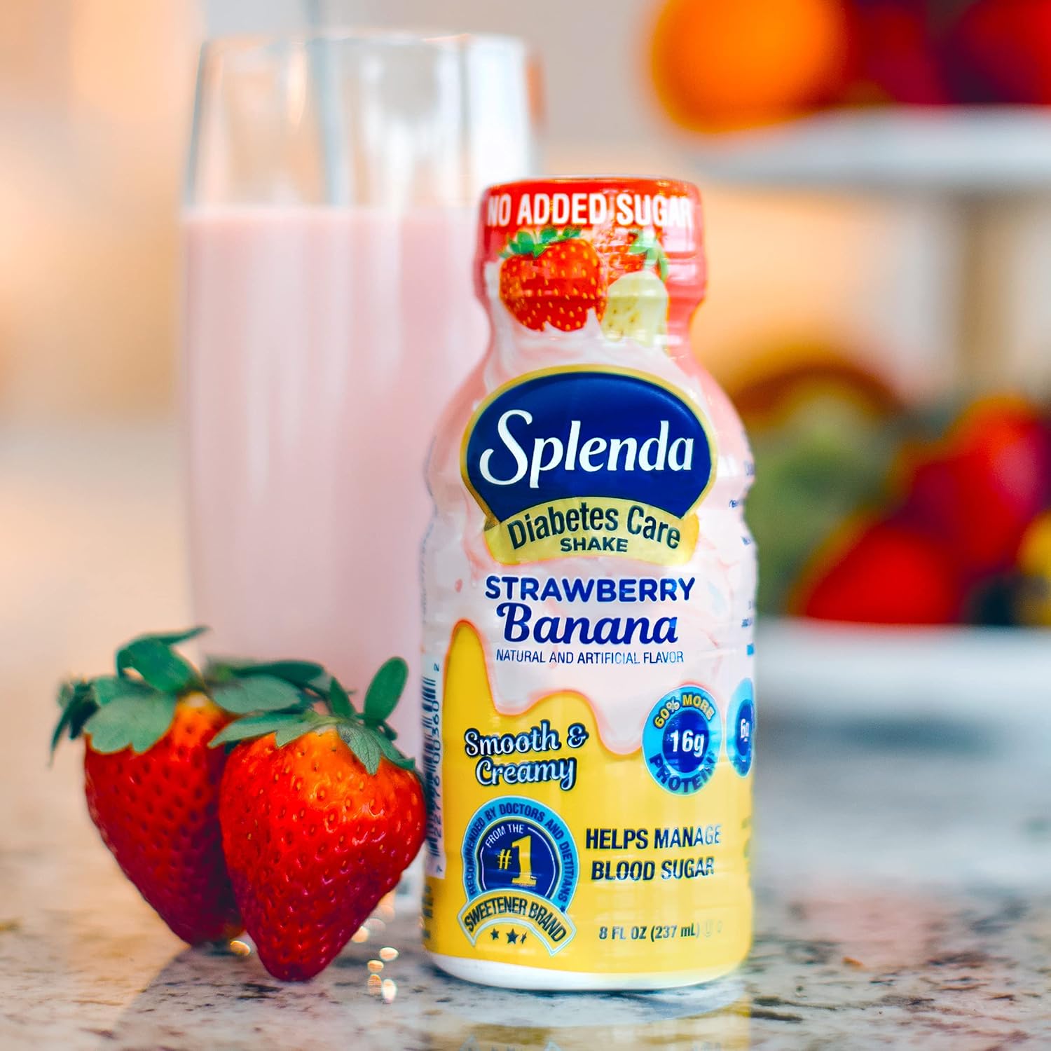SPLENDA Diabetes Care Shakes - Meal Replacement Shake, Strawberry, Banana,8 Fl Oz (Pack of 24) : Grocery & Gourmet Food