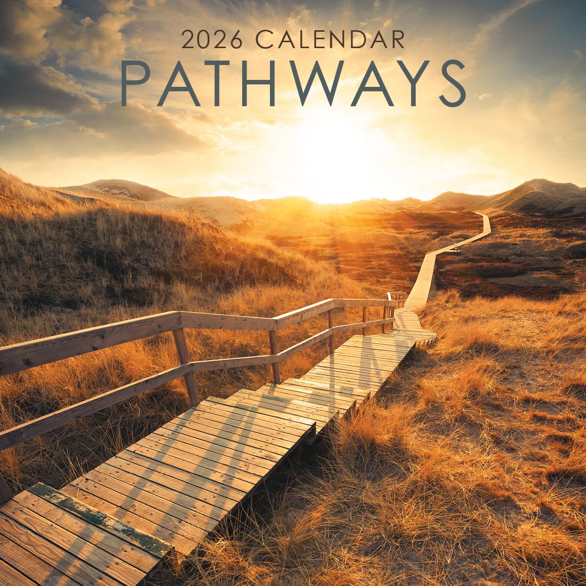 2026 Pathways 12" x 12" Square Hanging Wall Calendar with Stunning Nature and Travel Scenery - No Plastic, Environmentally Friendly. Daily, Weekly, Monthly 12 Month Planner