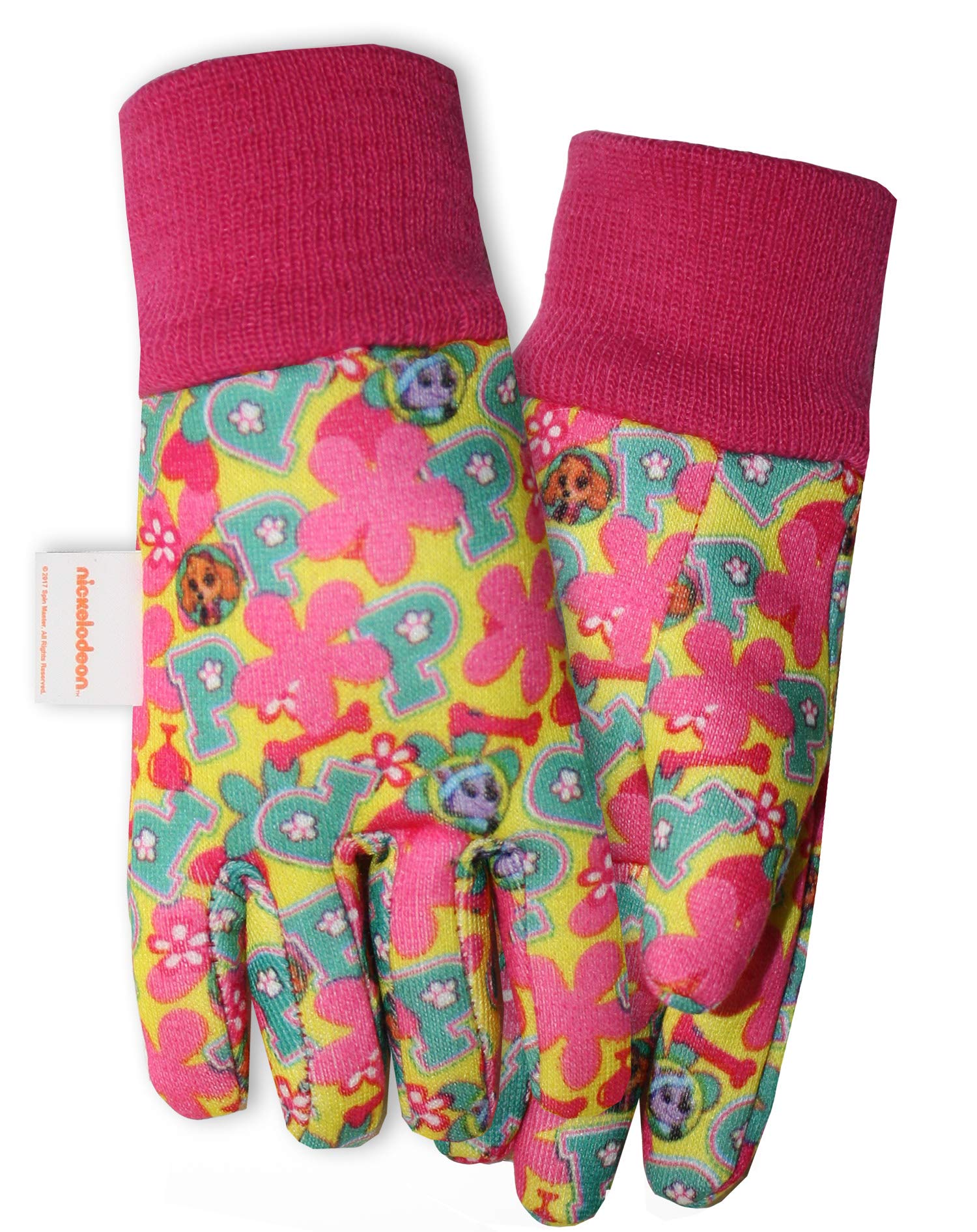 MidWest Gloves & Gear PWG102T Paw Patrol Girls Jersey Garden Toddler Gloves, 2 Count (Pack of 1), Multicolor