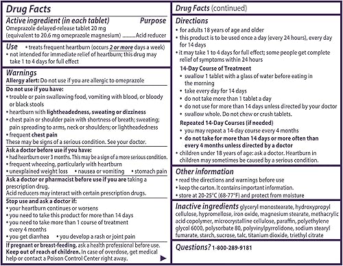 Vista 19 de Comprimido Prilosec OTC de venta libre, OTC, Multicolor, 1