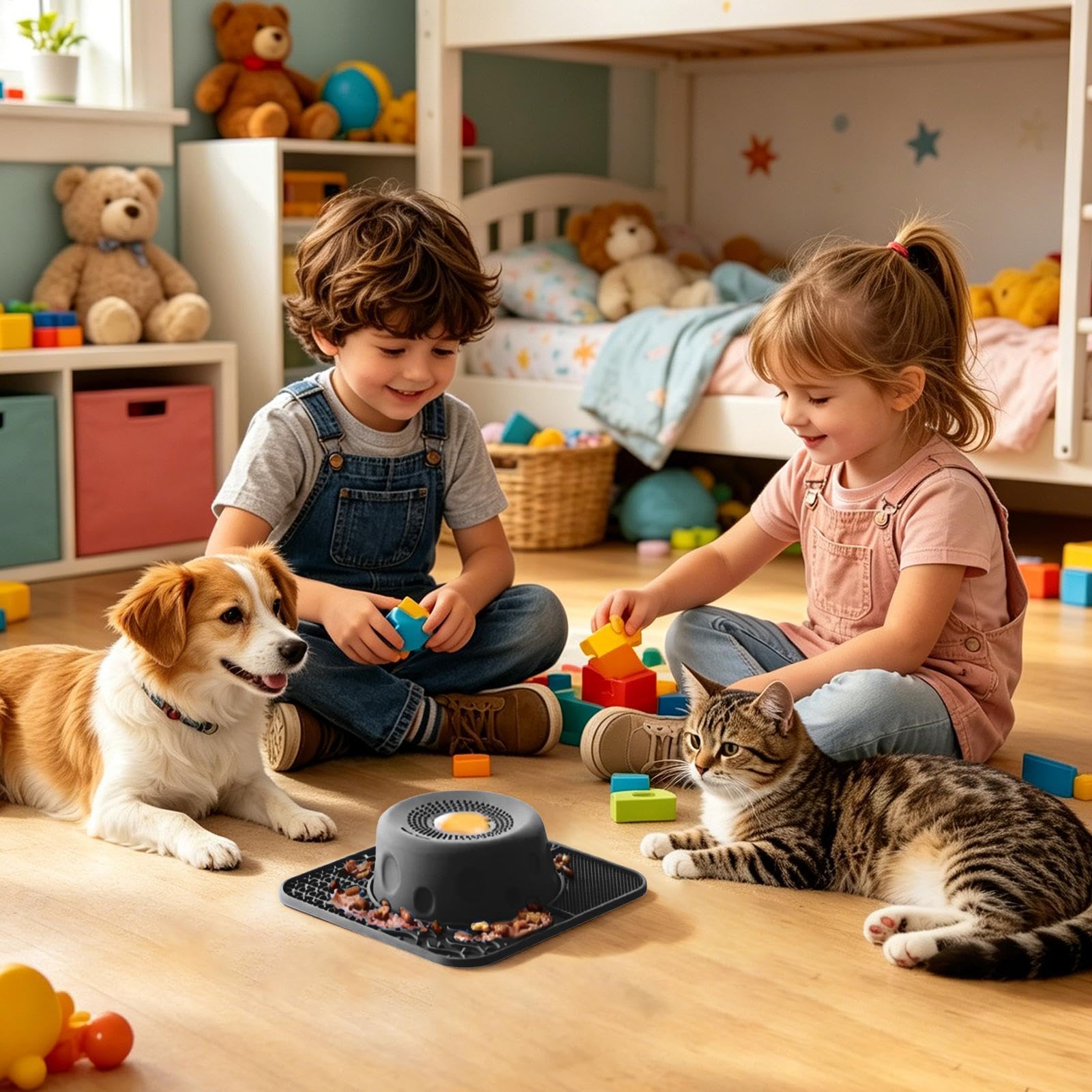Bol à lécher pour chien Gamelle Anti-Glouton en Silicone pour Chat avec | Gamelle À Lécher Liquide pour Chien Adapté au chiot, yaourt, purée de viande, favorise alimentation