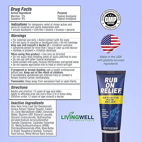Miniatura 4 de RUB ON RELIEF & HEAL-N-SOOTHE Bundle - Topical Pain Relief Cream for Joints, Knees, Shoulders and Back plus Proteolytic Enzymes for Joint Support