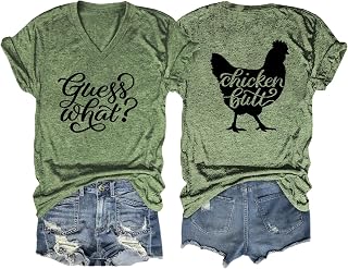 Chicken Shirt for Women Funny Chicken Mom Tshirt Shirts Country Tshirt Novelty Chicken Butt Graphic Tee Gifts Tops