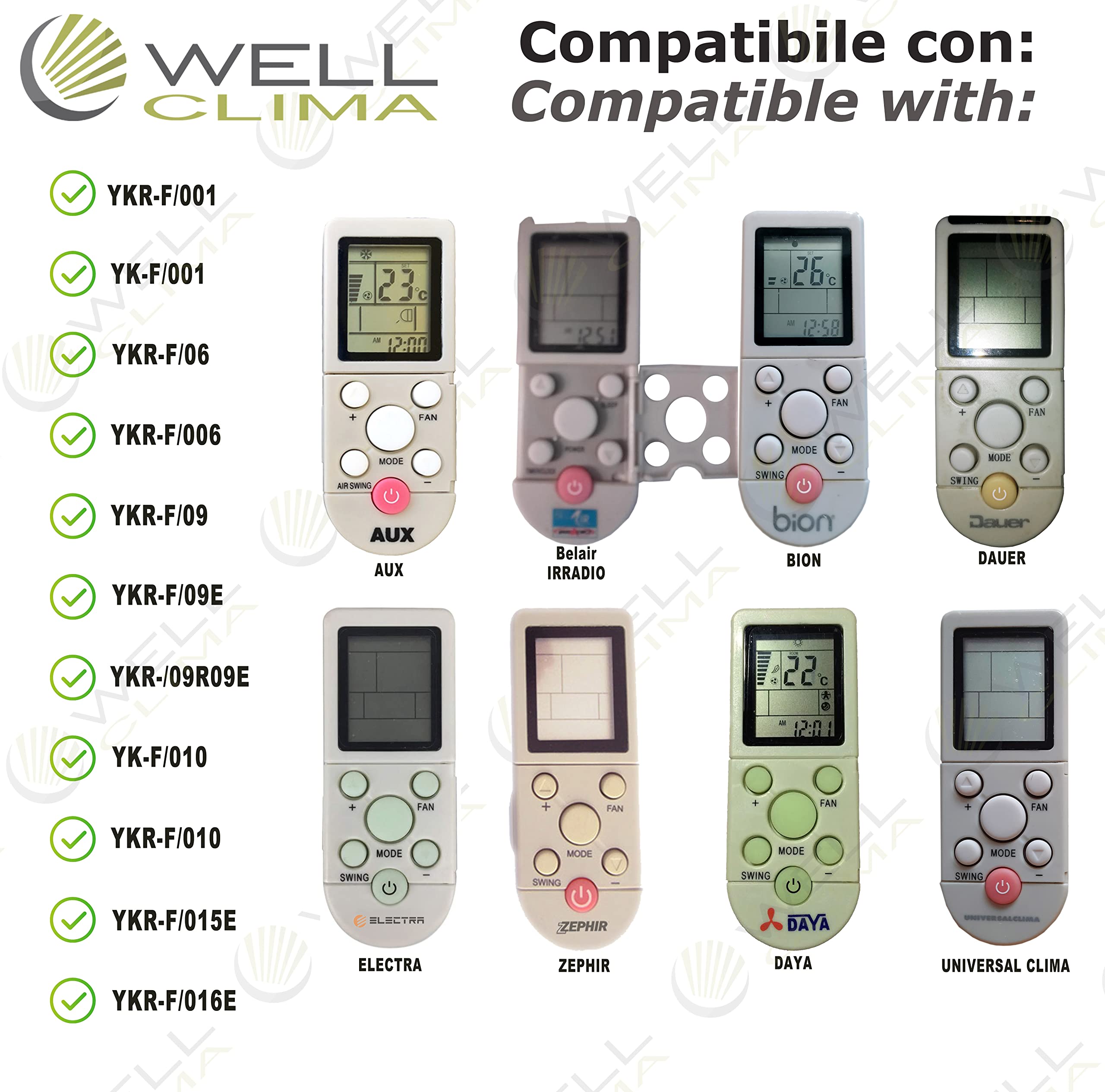 AULCMEET Telecomando Universale 433 MHz Per Condizionatore Aux – Modelli ASW-H12A4/EJ-2, ASW-H09A4/EJ-2 E Altri - 3