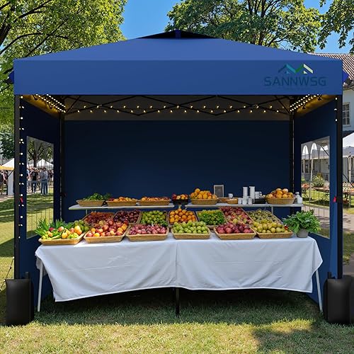 Tienda de campaña desplegable de 8 x 8 con 3 paredes laterales, toldo fácil de montar, refugio instantáneo comercial, tienda de campaña resistente