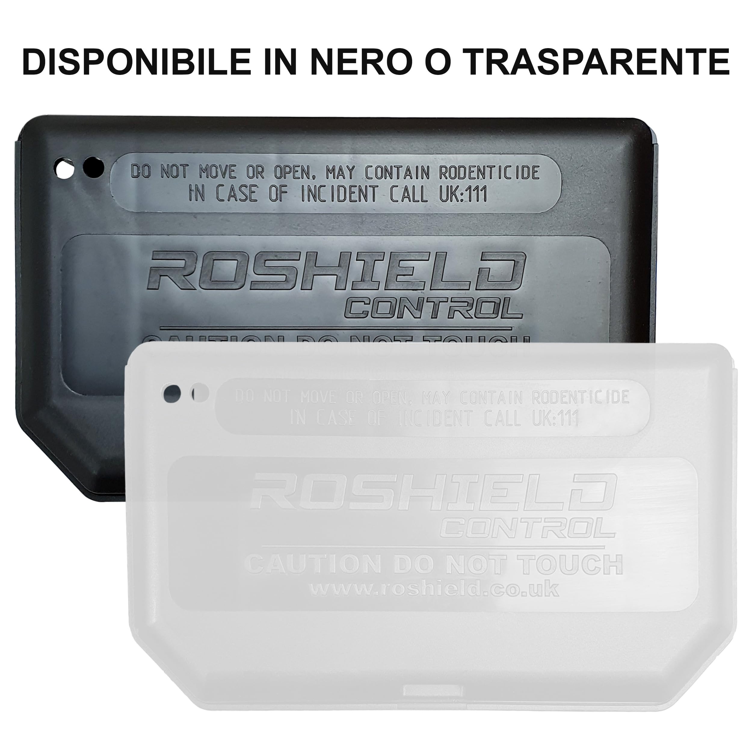 Roshield – Set di 10 scatole nere per esche per topi piccoli, antimanomissione, sicure per bambini e animali domestici (vuote, esche per roditori non incluse, non adatte ai ratti)