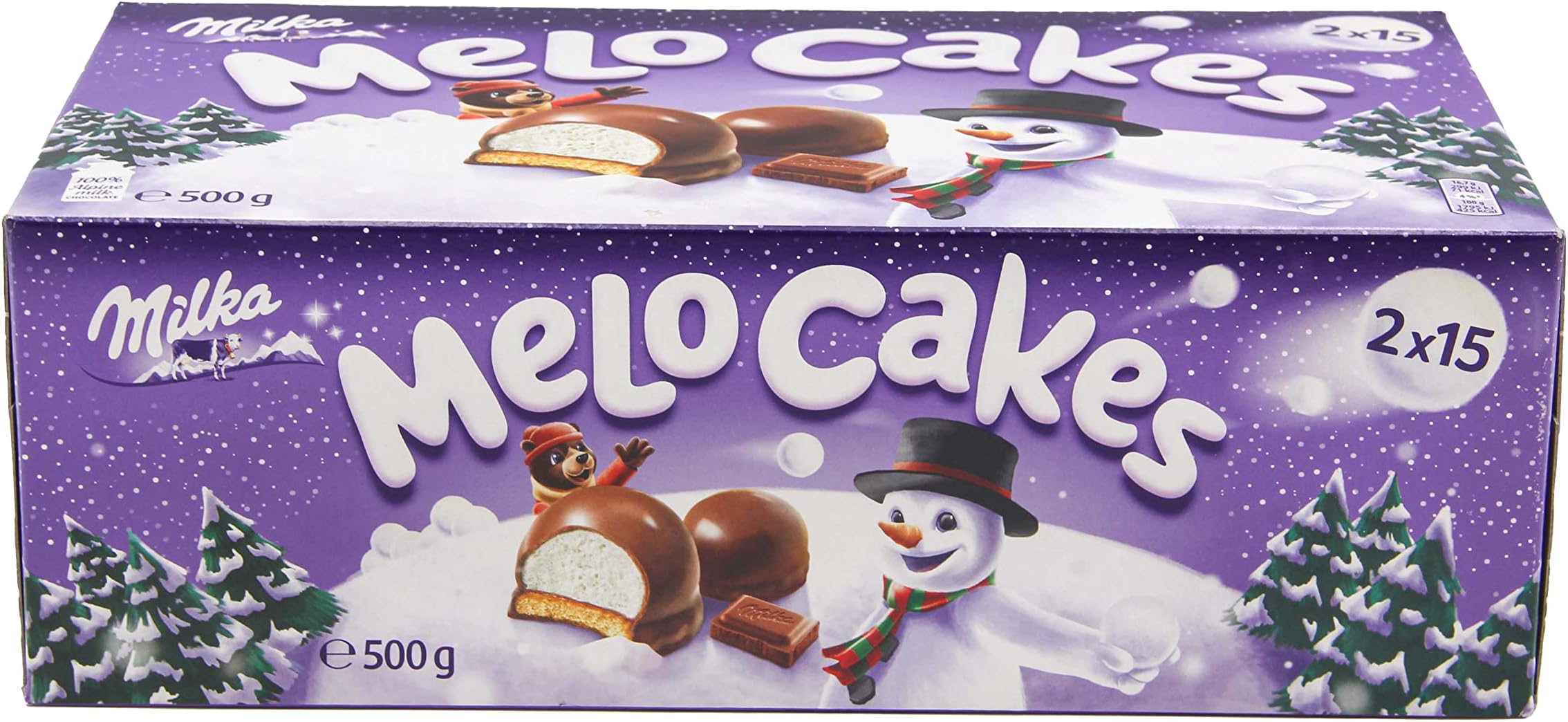 HiCollections Milka Melo Cakes - Apline Milk Chocolate Coating - Crispy Biscuit and Light Touch of Foam 500g
