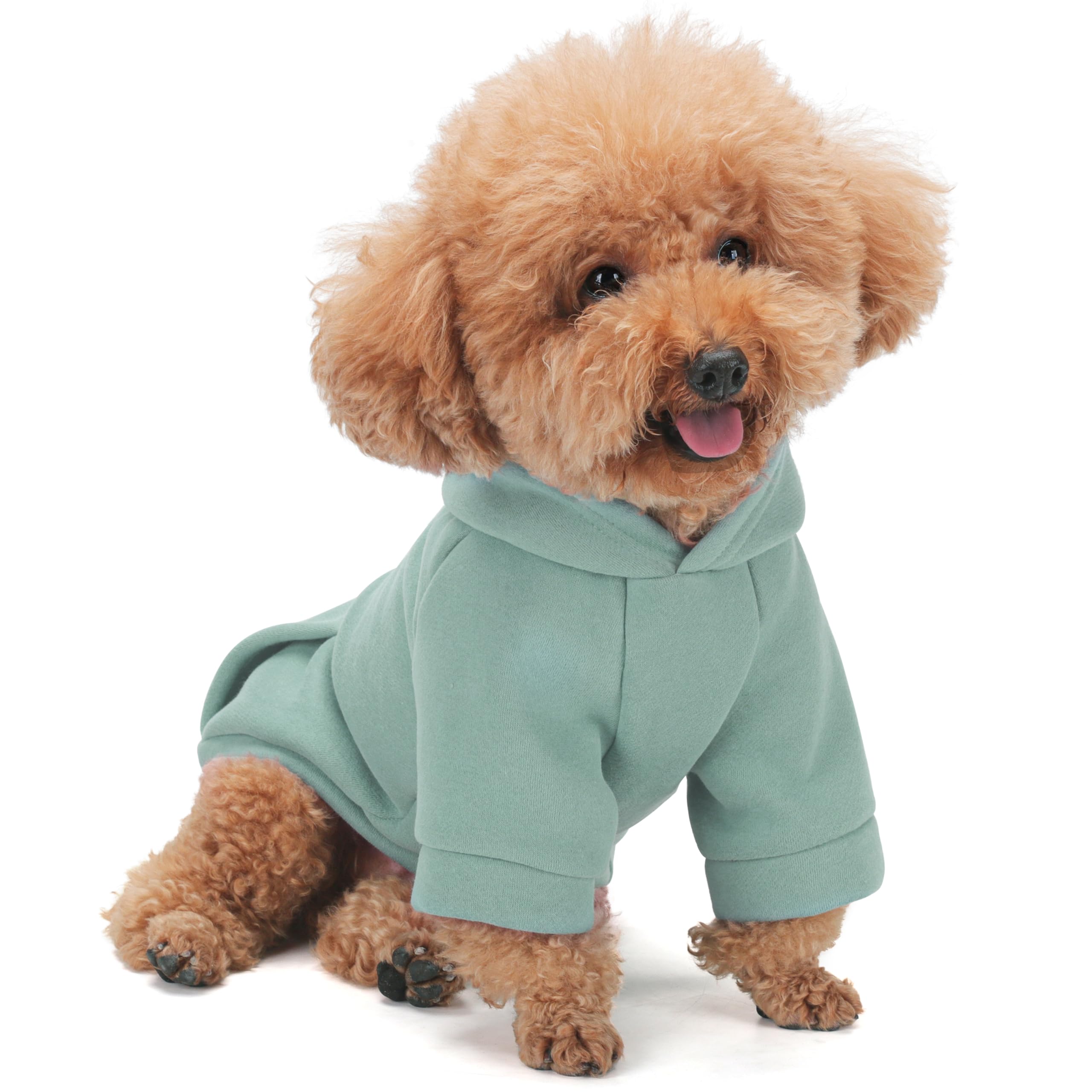 Winter Dog Hoodie with Pockets - Solid Color Polycotton Sweatshirt for Small, Medium, and Large Dogs - Soft, Warm, Cozy Pet Clothing for Cold Weather