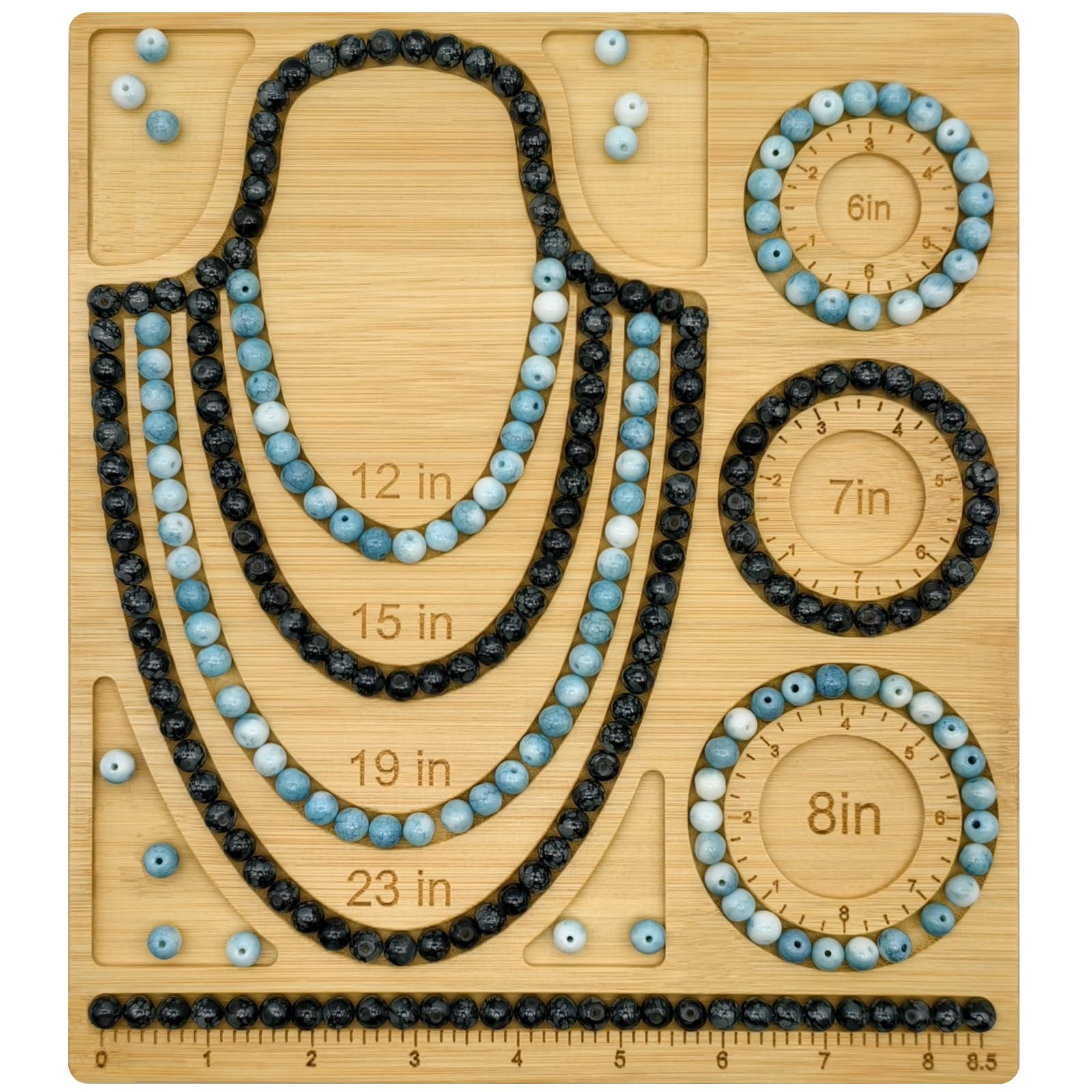 Tablas de abalorios Petoysoso para la fabricación de joyas, tabla de abalorios de bambú para pulseras, collares, suministros para la fabricación de joyas, bandejas para abalorios.