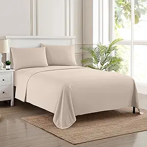 Full Size Sheet Sets - Breathable Luxury Sheets with Full Elastic & Secure Corner Straps Built In - 1800 Supreme Collection Extra Soft Deep Pocket Bedding, Sheet Set, EXTRA DEEP pocket - Full, Beige