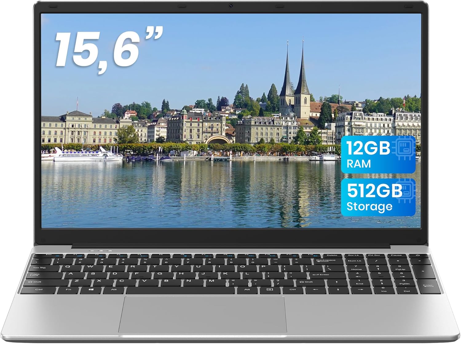 jumper Laptop 15.6 Inch FHD Display, 12GB RAM 512GB ROM TF Extend 512GB, 5205U Processor Notebook (up to 2.3GHz), 2 Stereo Speakers/USB 3.0/Type-C/10 Keyboard – jumper product photo