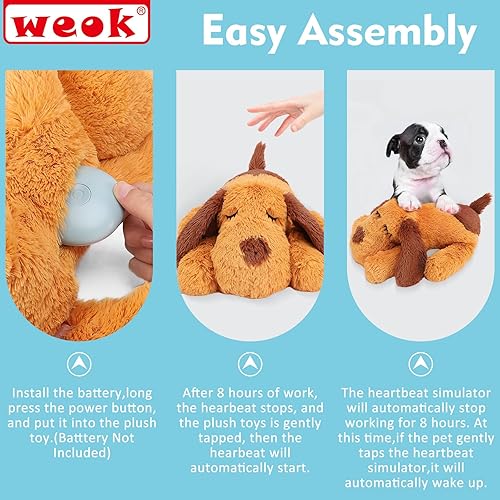 Miniatura 8 de Heartbeat - Juguete para cachorros, almohada cómoda para acurrucarse, ayuda calmante para aliviar la ansiedad del perro, juguete de peluche de