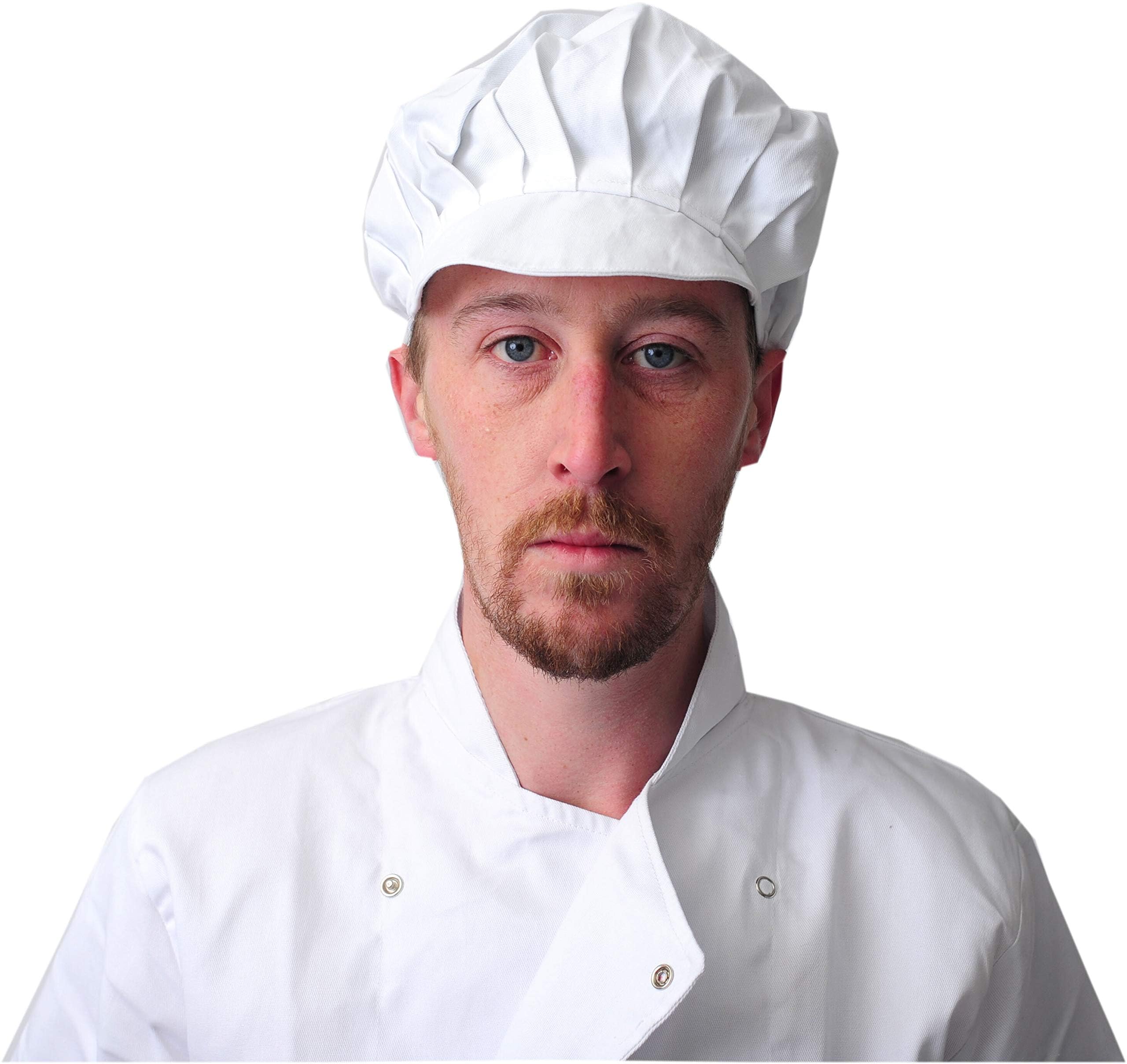 Ibex Unisex White Polycotton Baker Cap Professional Catering Baker Hat For Chefs Cooks Baker, Plain (Pack Of 5)
