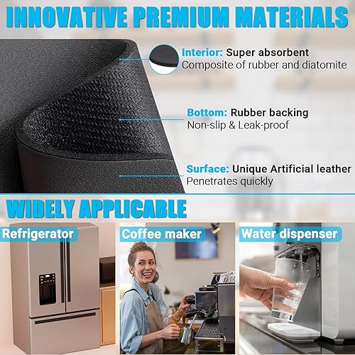 Miniatura 4 de Bandeja de goteo para refrigerador, bandeja de goteo absorbente para refrigerador, dispensador de agua, almohadilla de goteo, accesorios para