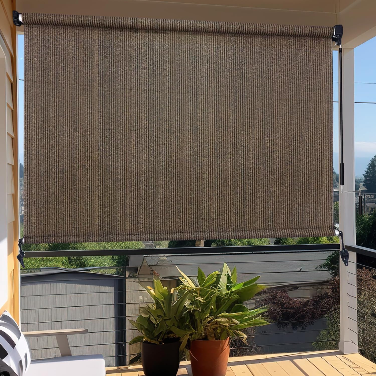 Amagenix Outdoor Roller Shades 8'(W) X 6'(H), Exterior
