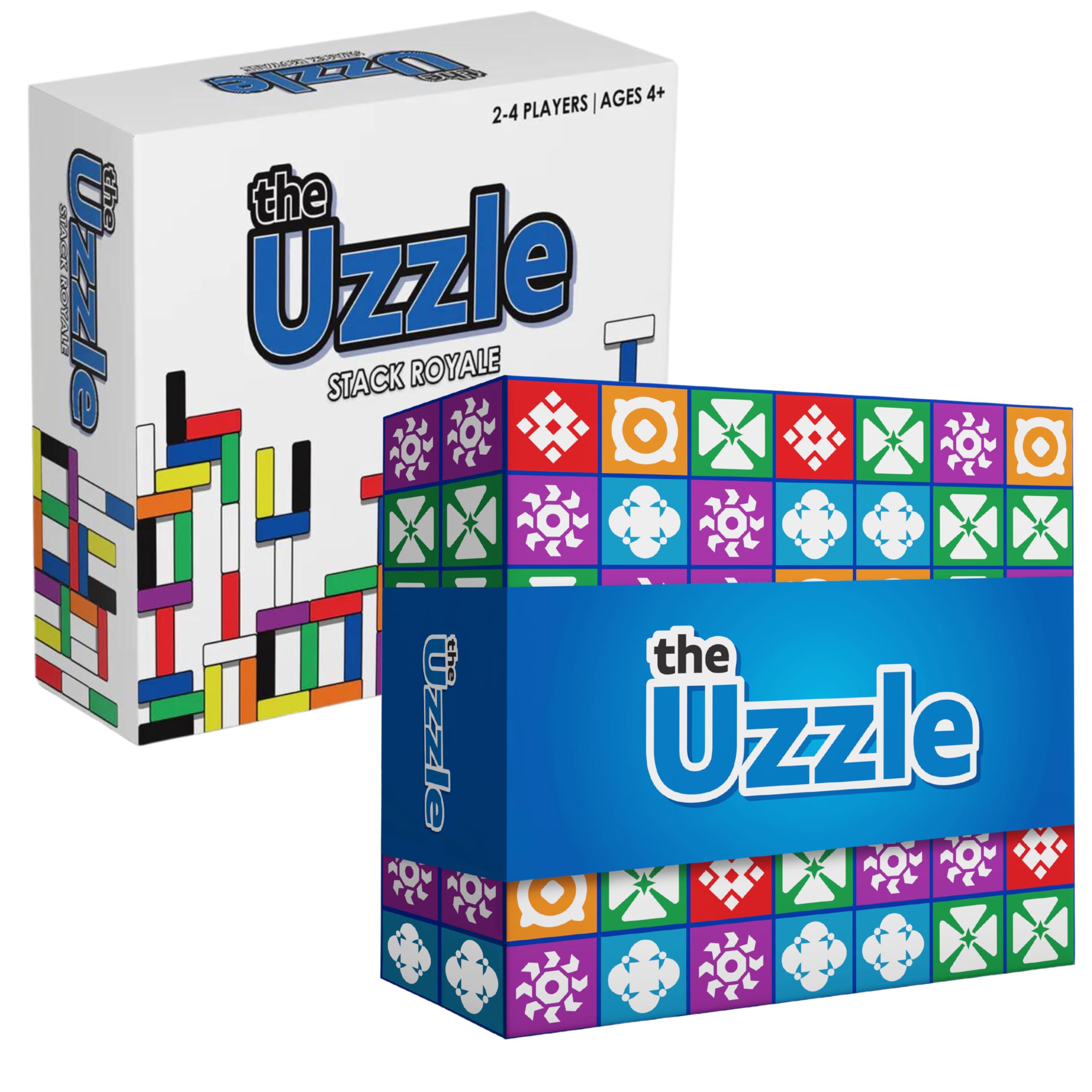 The Uzzle Stack Royale 3.0 by Uzzle Games (Bundle), Fun & Fast Family Board Games for Children & Adults, Block & Color Puzzle Games for Ages 4+