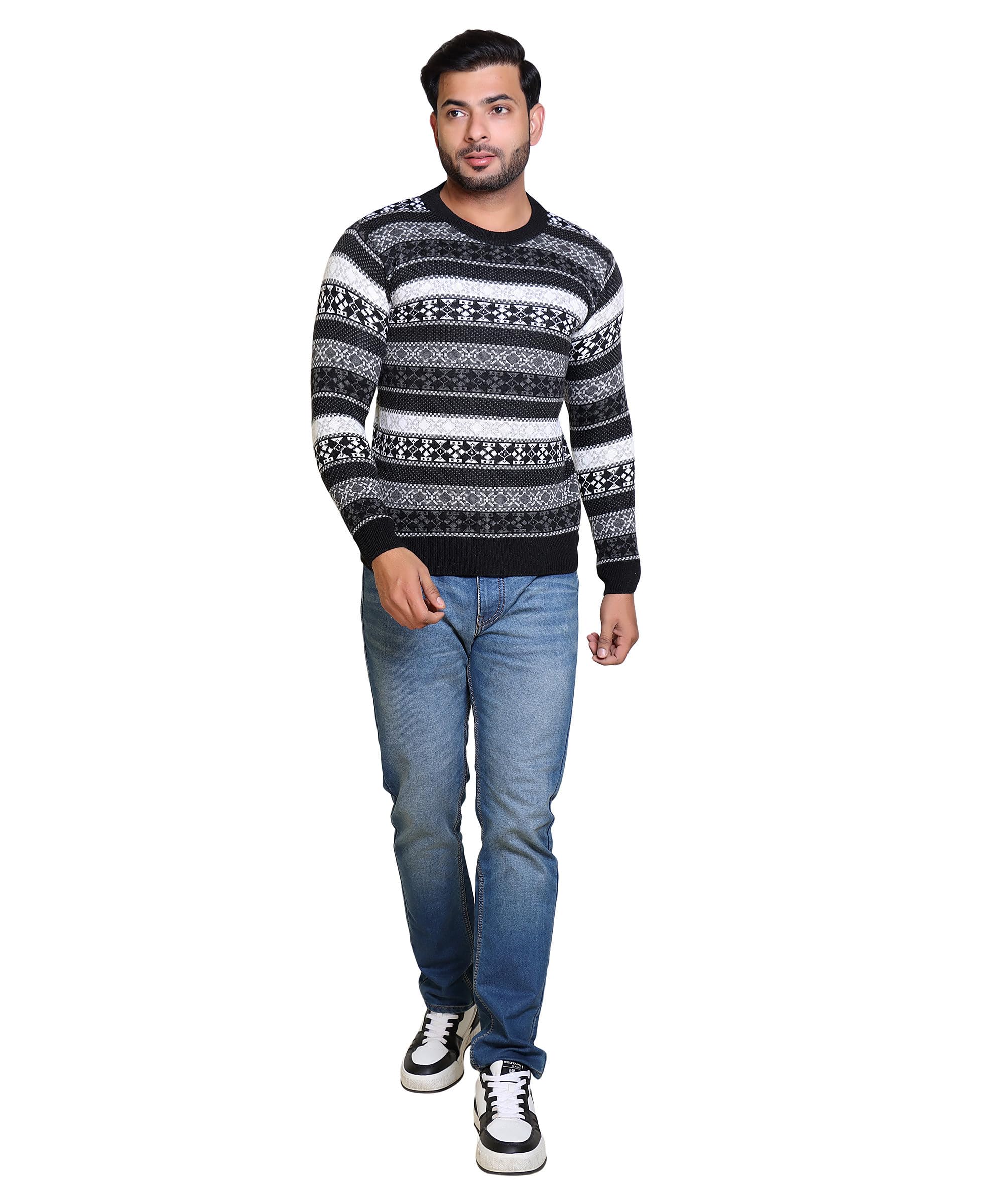 grand line Men's Acrylic Woolen Sweater Regular Fit Sweater Winter Wear Round Neck Full Sleeve Solid Sweater for Men's | Suitable Size is Medium and Large | Multicolor | GL/Men Sweater/16-picture-12