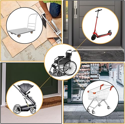 Miniatura 5 de Rampa de goma para umbral de puerta, rampa de goma autoadhesiva para umbral de puerta, elevación de 35 pulgadas para silla de ruedas, scooter,