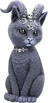 Nemesis Now Pawzuph Occult Cat Statue, Hand-Painted, Resin, Horned Cat Figurine, 26.5cm