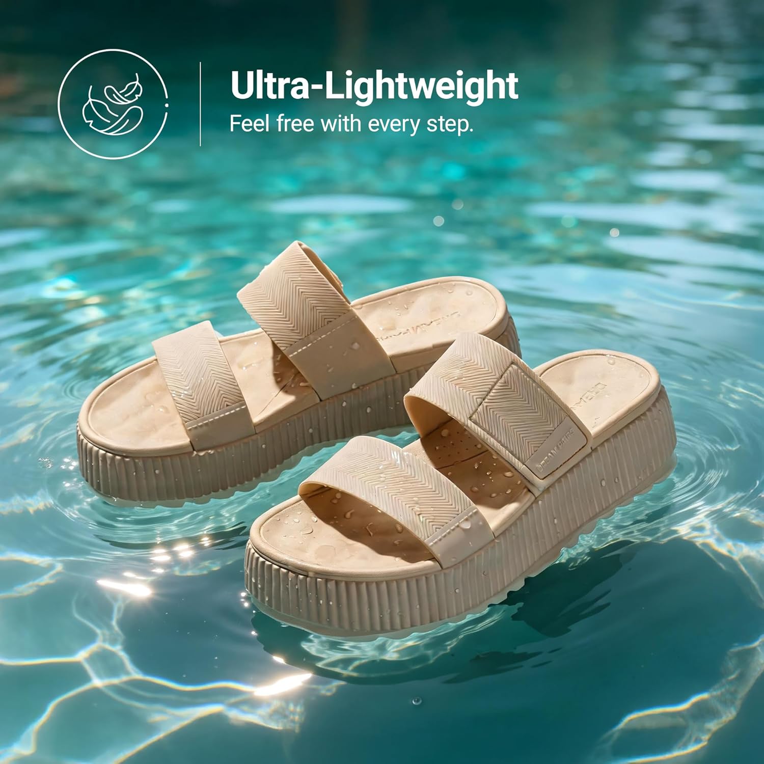 DREAM PAIRS Women's Platform Slip on Adjustable Sandals Lightweight Comfortable Non-Slip Vacation Beach Chunky Open Toe Wedges for Summer Waterproof Shoes - Image 4