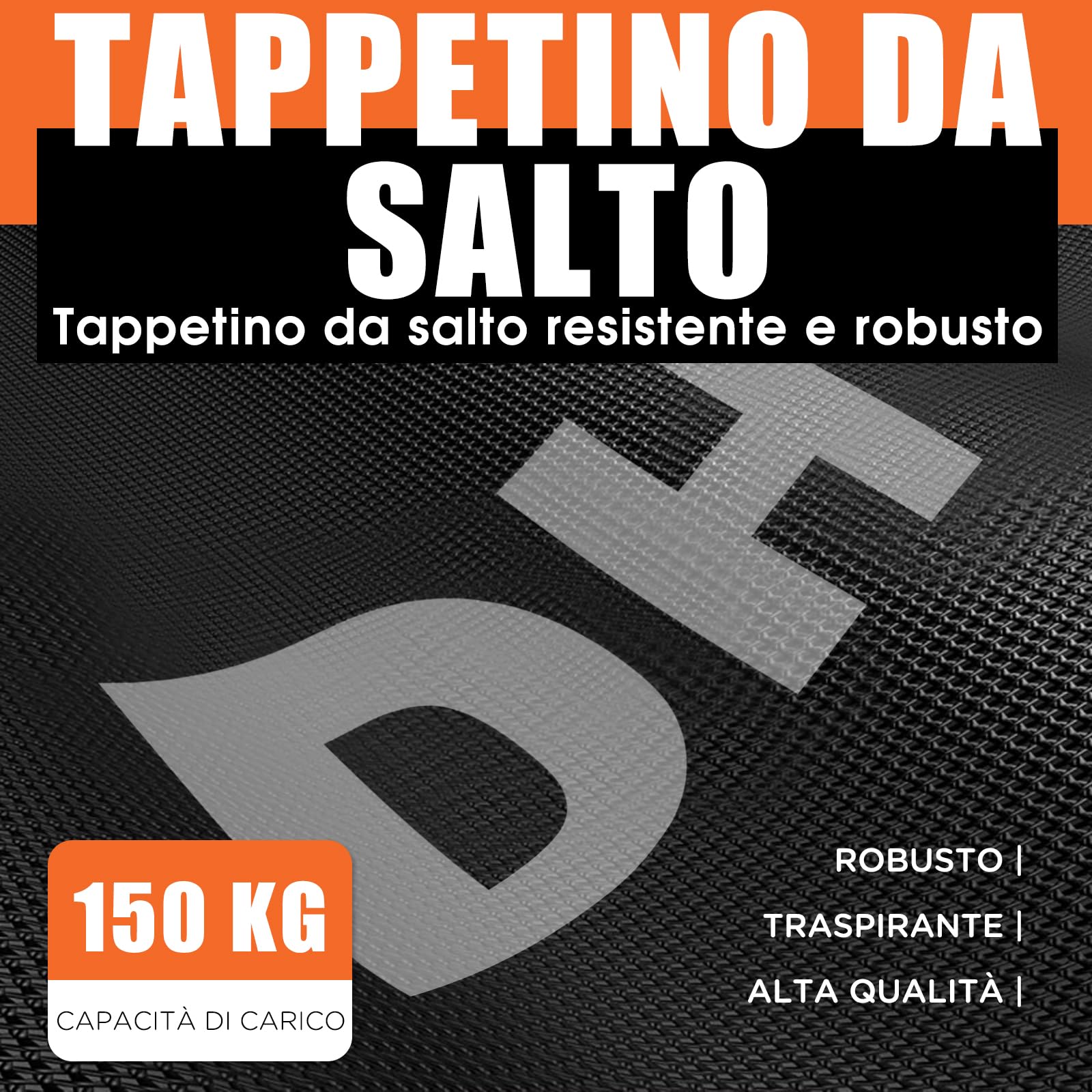 DH FitLife Trampolino Fitness Pieghevole Ø 115/128 cm | Silenzioso con Sospensione in Gomma | Senza Installazione | Maniglia Regolabile a 3 Livelli | Per Interni ed Esterni