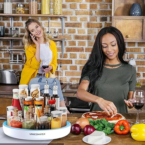 Miniatura 8 de UNICOMVSX Organizador de tocadiscos Lazy Susan de 12 pulgadas, estante de especias para cocina, organizador giratorio para especias e ingredientes