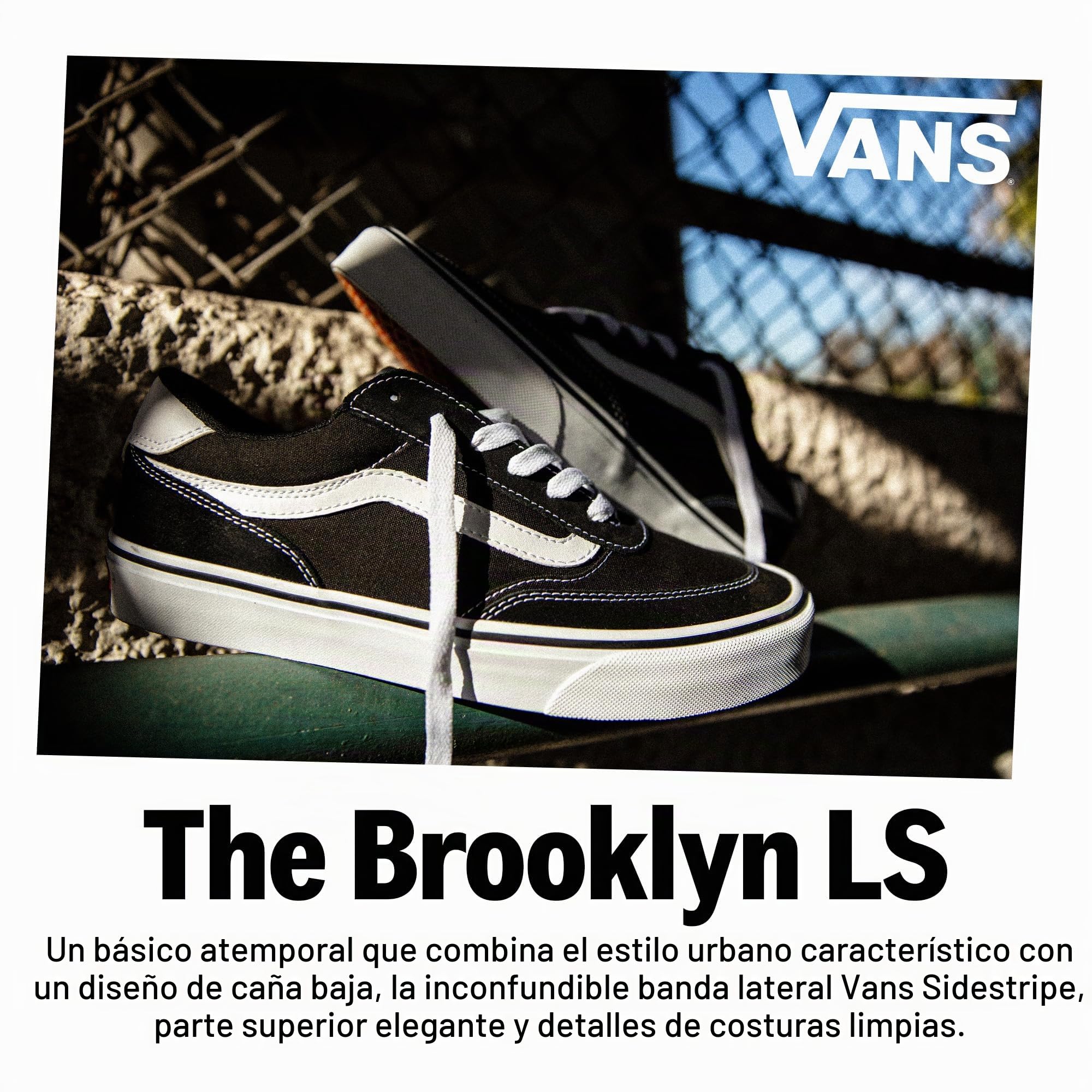 Vans Hombre Zapatillas De Lona Brooklyn, Black/Gum