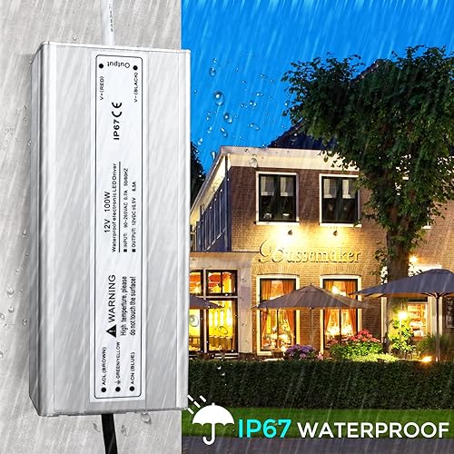 Vista 39 de Fuente de alimentación LED de 24 V 200 W, controlador LED IP67 impermeable, transformador de bajo voltaje de 110 V a CC de 24 voltios con enchufe