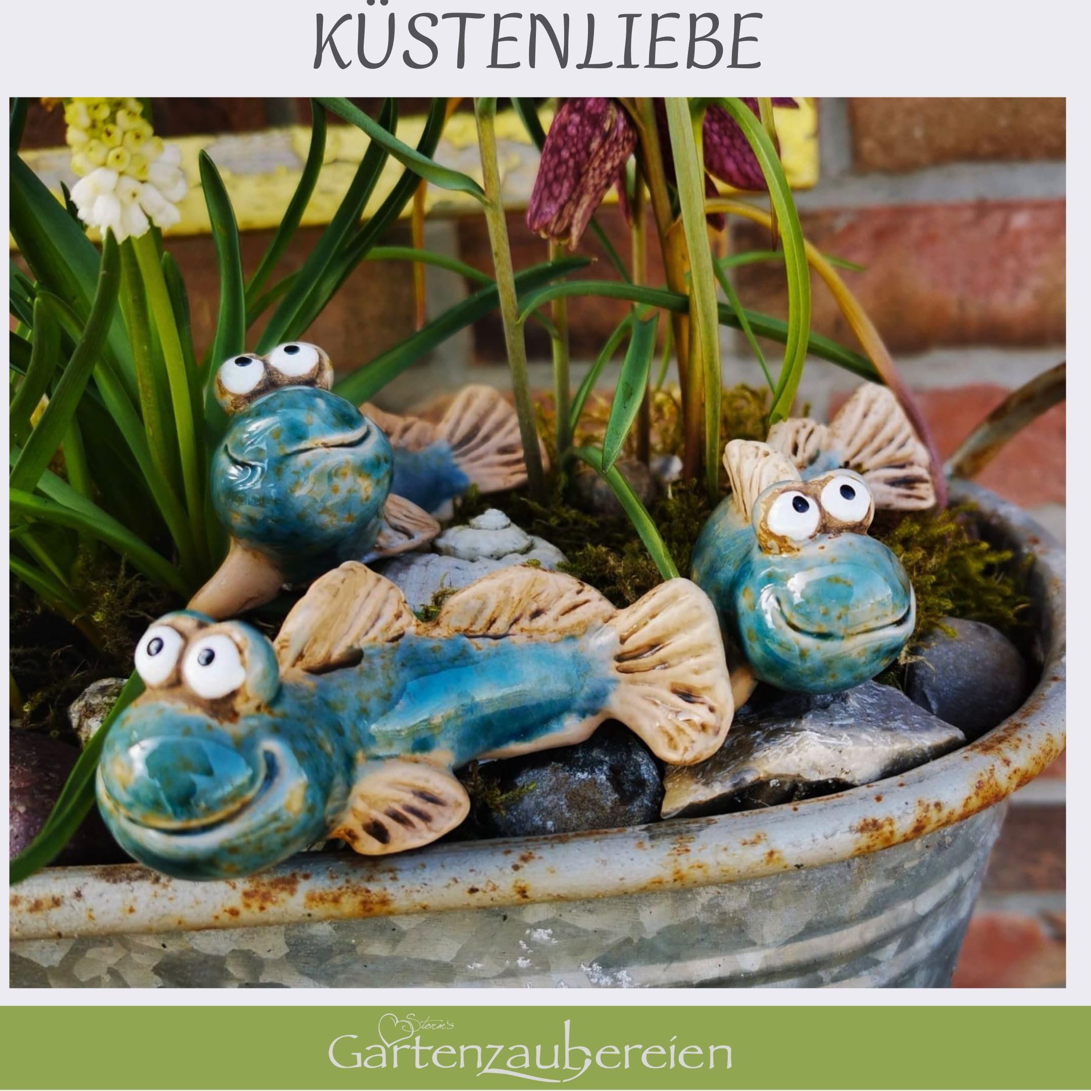 Lot De 2 Têtes De Phoque Heuler En Céramique - Décoration Flottante Pour Étang Ou Mini-Étang