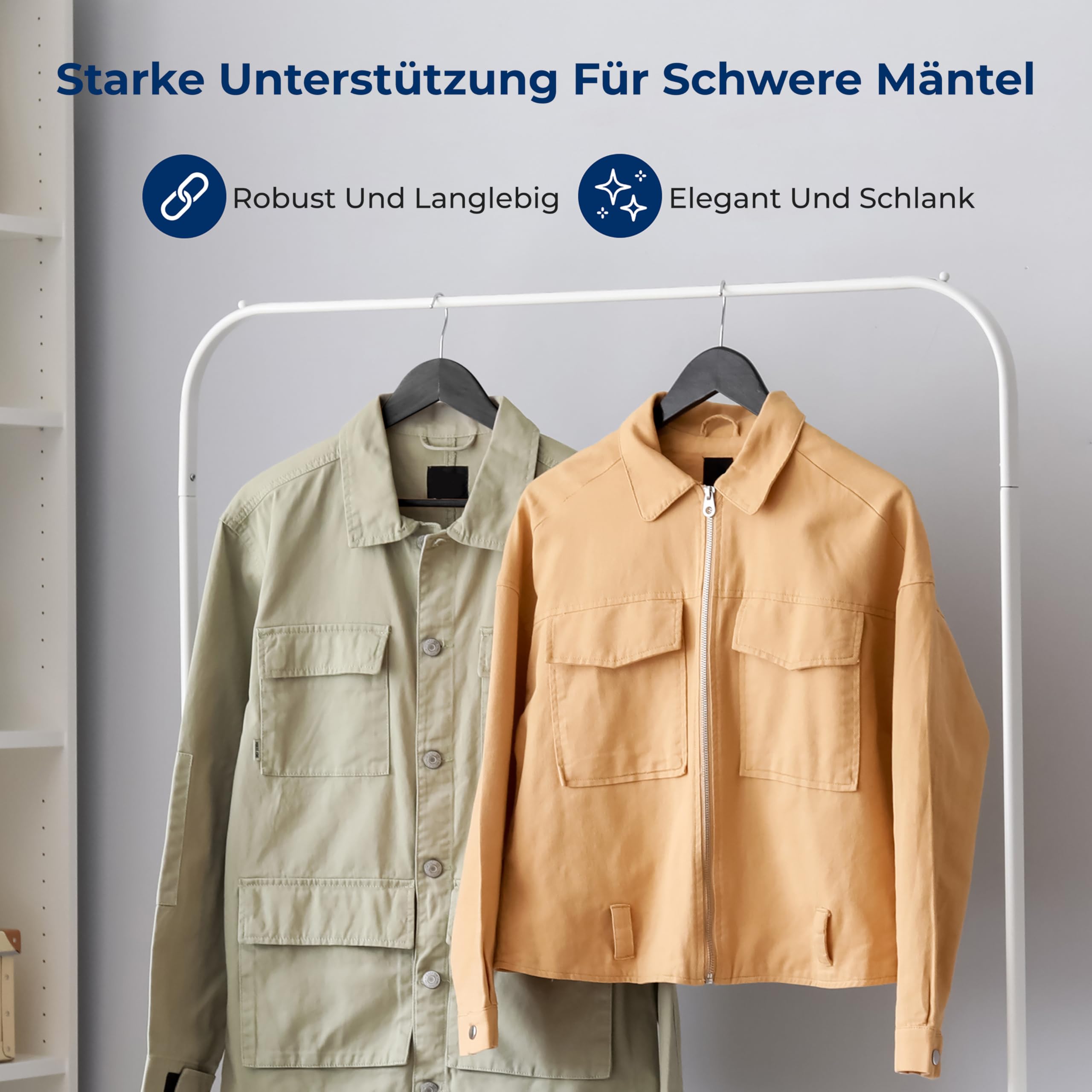 SereneLife Kleiderbügel Holz Schwarz für die Garderobe, Holzbügel 360° drehbarer Haken, Einkerbungen im Schulterbereich, Rutschfest & Robust, Aufhänger für Kleideraufbewahrung & Organisation, 50 Stück