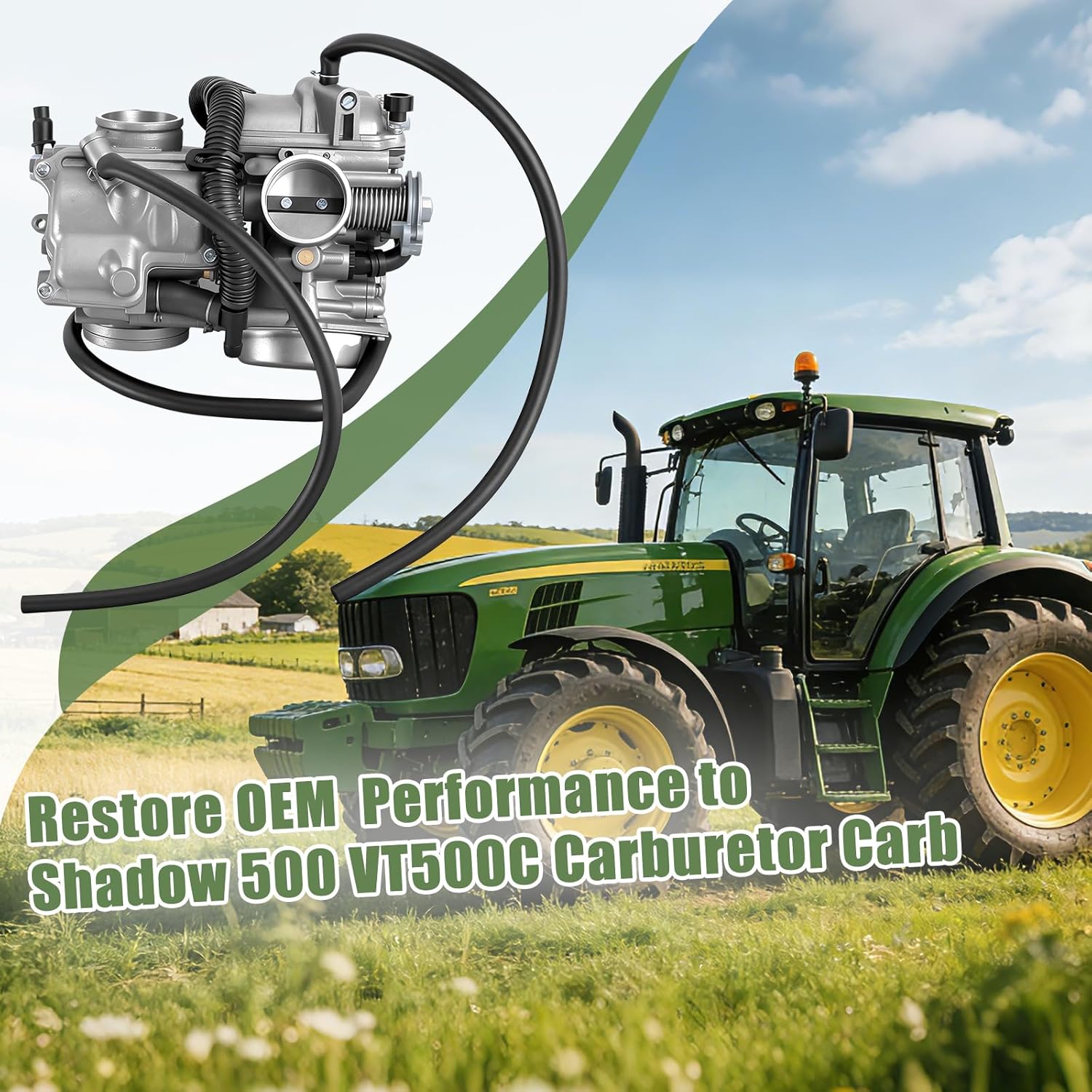 Aluminum Carburetor Carb Compatible with Honda Shadow 500 VT500C 1983 1984 1985 1986 1987, Replaces16100-MF5-752, Enhanced Engine Efficiency & Smooth Acceleration