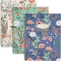 Vista 8 de LABUK Paquete de 3 cuadernos en espiral con líneas para la universidad, cuadernos de diario estéticos para el trabajo, la escuela, la oficina