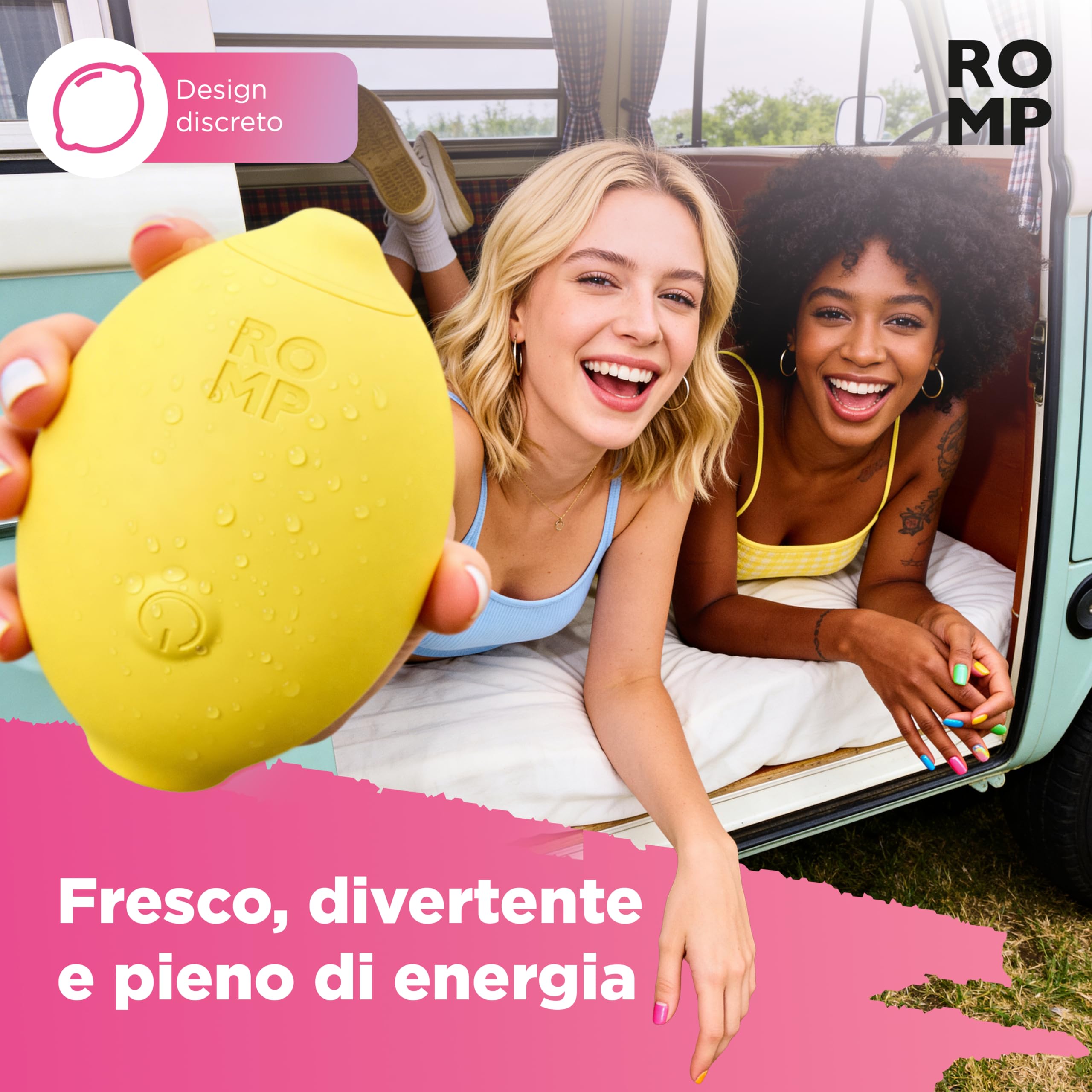 ROMP Lemon Succhia clitoride per donna | Stimolatore clitoride femminile 10 livelli | Ricaricabile | Design Limone| Vibratore clitoride Impermeabile | Sextoys Vibratoreper donna coppie