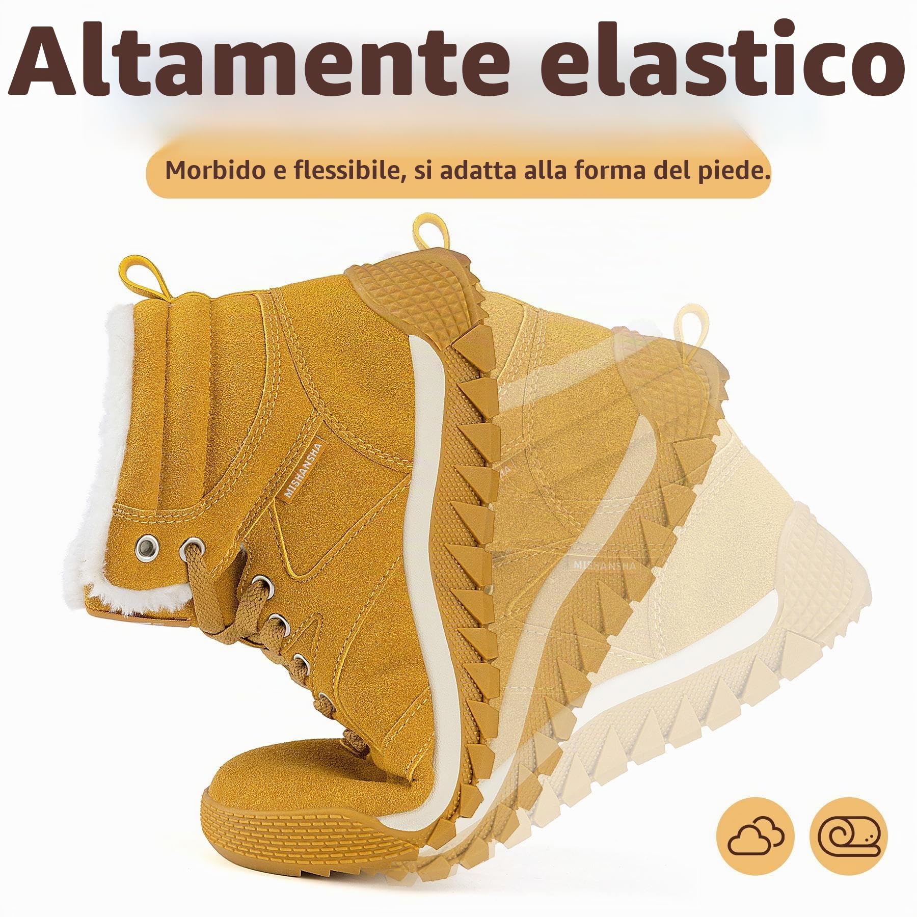 Mishansha Stivali da Invernali per Uomo Donna Caldi Antiscivolo Scarpe da Neve Taglia 36-48 EU