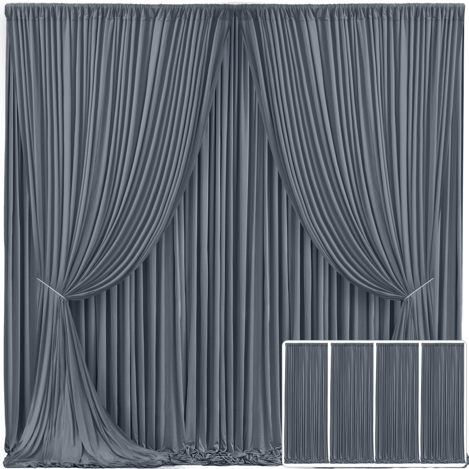10x10 Champagne Backdrop Curtain for Parties Wedding Baby Shower Wrinkle Free Photo Curtains Backdrop Drapes Fabric Decoration for Bridal Shower 5ft x 10ft,2 Panels — view 77