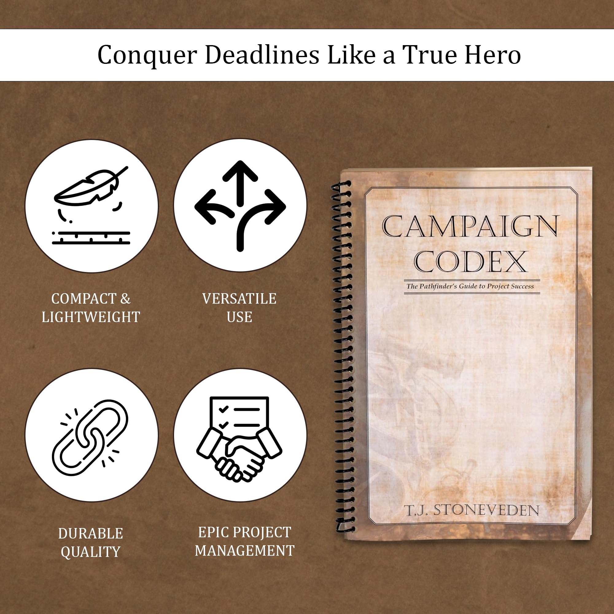 Campaign Codex Project Management Planner - Undated Weekly & Monthly Planner Pad for Work, Goals, & Productivity | Project Planner Notebook with Habit Tracking, To-Do Lists | Planners 2025-2026 - Image 3
